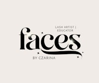 a black and white logo for faces by carrina